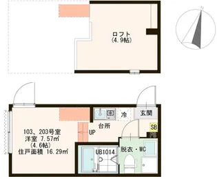 ハーモニーテラス梅田?【1階】の間取り