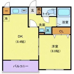ベルシティ二本杉【2階】の間取り