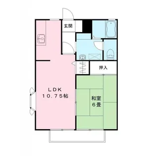 シャトルチグサ A棟【2階】の間取り