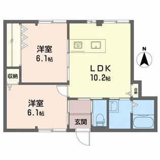 新潟県長岡市今朝白1【アパート】の間取り