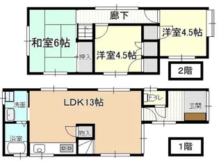 静岡県浜松市中央区十軒町【一戸建】の間取り