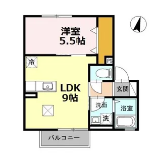 神奈川県大和市下鶴間【アパート】の間取り
