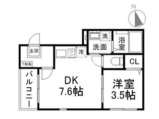 カーサ アリビオ【1階】の間取り