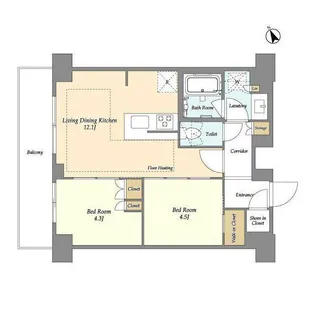 東京都荒川区西日暮里2【マンション】の間取り