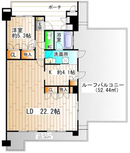 ロイヤルアーク花水都OSAKA【13階】の間取り