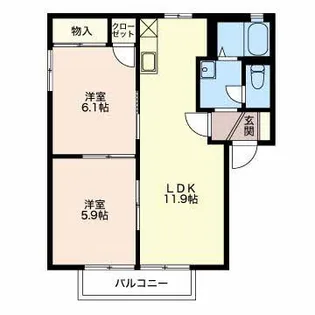 フォーレスこみど B【2階】の間取り