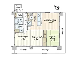 クイーンズレゾン千葉県庁前【7階】の間取り