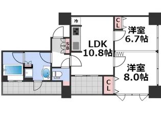 アルグラッド ザ・タワー心斎橋【32階】の間取り
