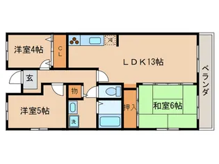 グランシャリオ草津【1階】の間取り