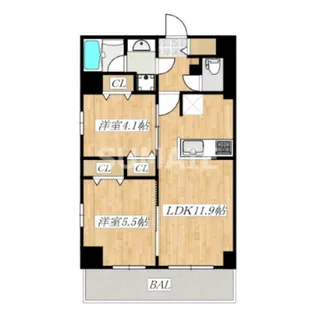 クラウンマンション椿【2階】の間取り