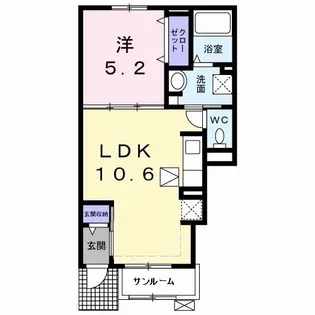 リバーサイド【1階】の間取り