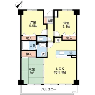 ルーブルMIKAMI【1階】の間取り