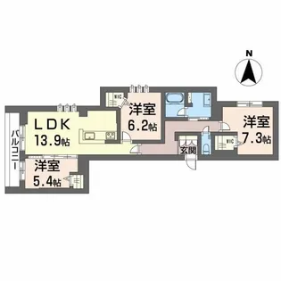 Avance東草深WEST【2階】の間取り