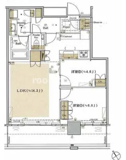ザ・タワー横浜北仲【6階】の間取り