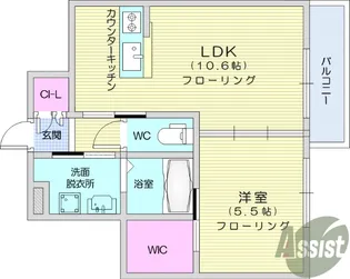 エスポワール大和町【2階】の間取り