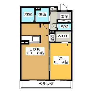 ニッケガーデンコート花水木 A【3階】の間取り