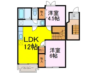 メゾングラシュー【2階】の間取り