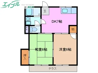 コーポ豊【1階】の間取り