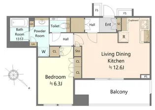 勝どきザ・タワー【4階】の間取り