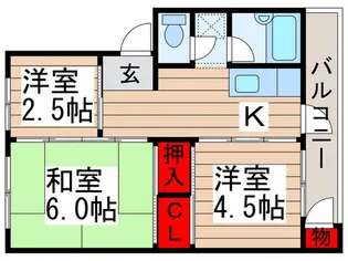 鎌ケ谷サンハイツ【1階】の間取り