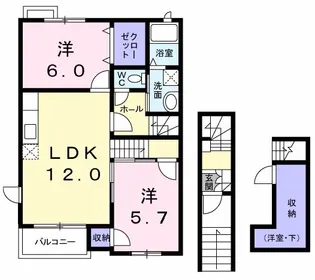 プラーノ弐番館【2階】の間取り