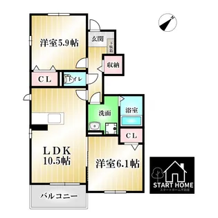 クラール南庄町C【1階】の間取り