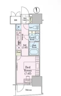 ロイジェントパークス四ツ谷【12階】の間取り