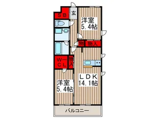 アンソレイエ【3階】の間取り