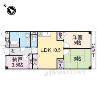ローレルハイツあやめ池【3階】の間取り