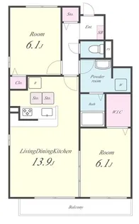 ノーブルコートII【1階】の間取り