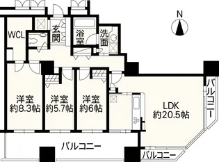 D’グラフォート熊本タワー【17階】の間取り