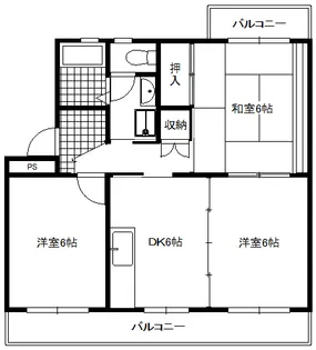 愛鷹ハイツ【1階】の間取り