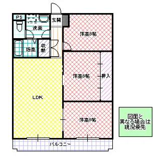 ニューマリッチ若林【1階】の間取り