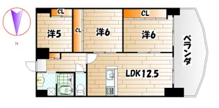 ロイヤルノースナイン【6階】の間取り