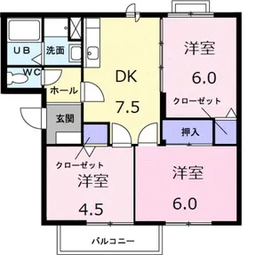 ニューエルディム横山A【2階】の間取り