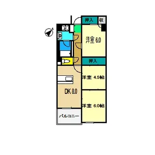 ヒルサイド小高坂【2階】の間取り