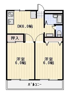 ハイツ河内【2階】の間取り