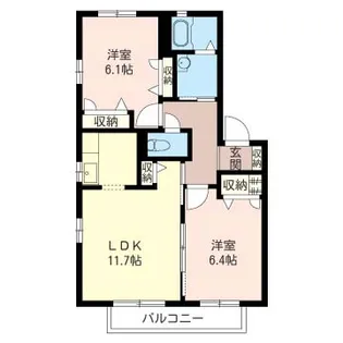 グランパークU【1階】の間取り