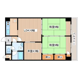 Dio-Hori(ディオ・ホリ)II号棟【3階】の間取り