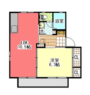 カルティエ弐番館B棟【2階】の間取り