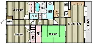 コート北野田サウスヒルズS棟【3階】の間取り