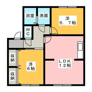 コスモ松下【1階】の間取り
