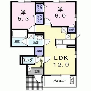 クレアンジュ【1階】の間取り