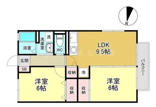 パシフィック牧落【1階】の間取り
