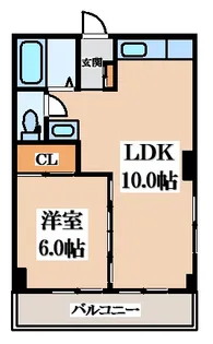 グローリィハイツ八戸ノ里【1階】の間取り