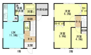 ツインリーブスの間取り