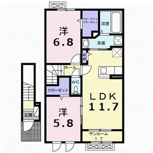 グランバージェIIA【2階】の間取り