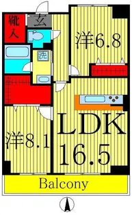 ロイヤルパークスシーサー【9階】の間取り
