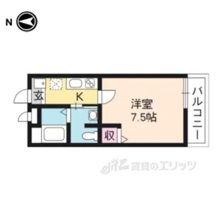 フラッティ堀川高辻【3階】の間取り