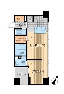 ウィルテラス勝どき【5階】の間取り